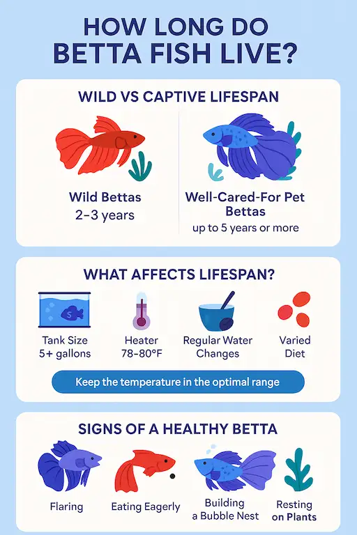Life Span of Betta Fish 1 infographics- how long do betta fish live