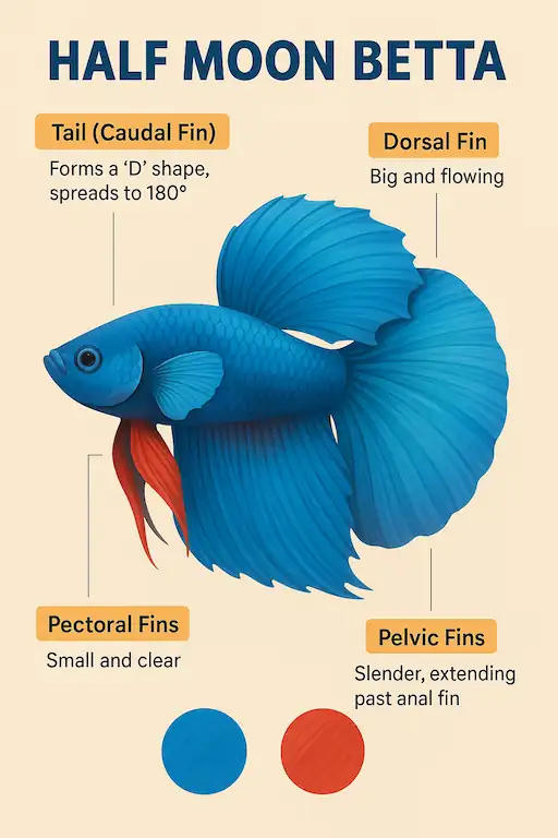 infographics- appearance of halfmoon betta fish