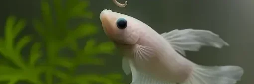 betta and earthworm white snowy betta eating earthworm
