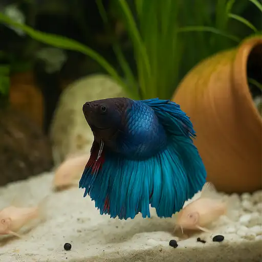 betta with swollen belly having dropsy